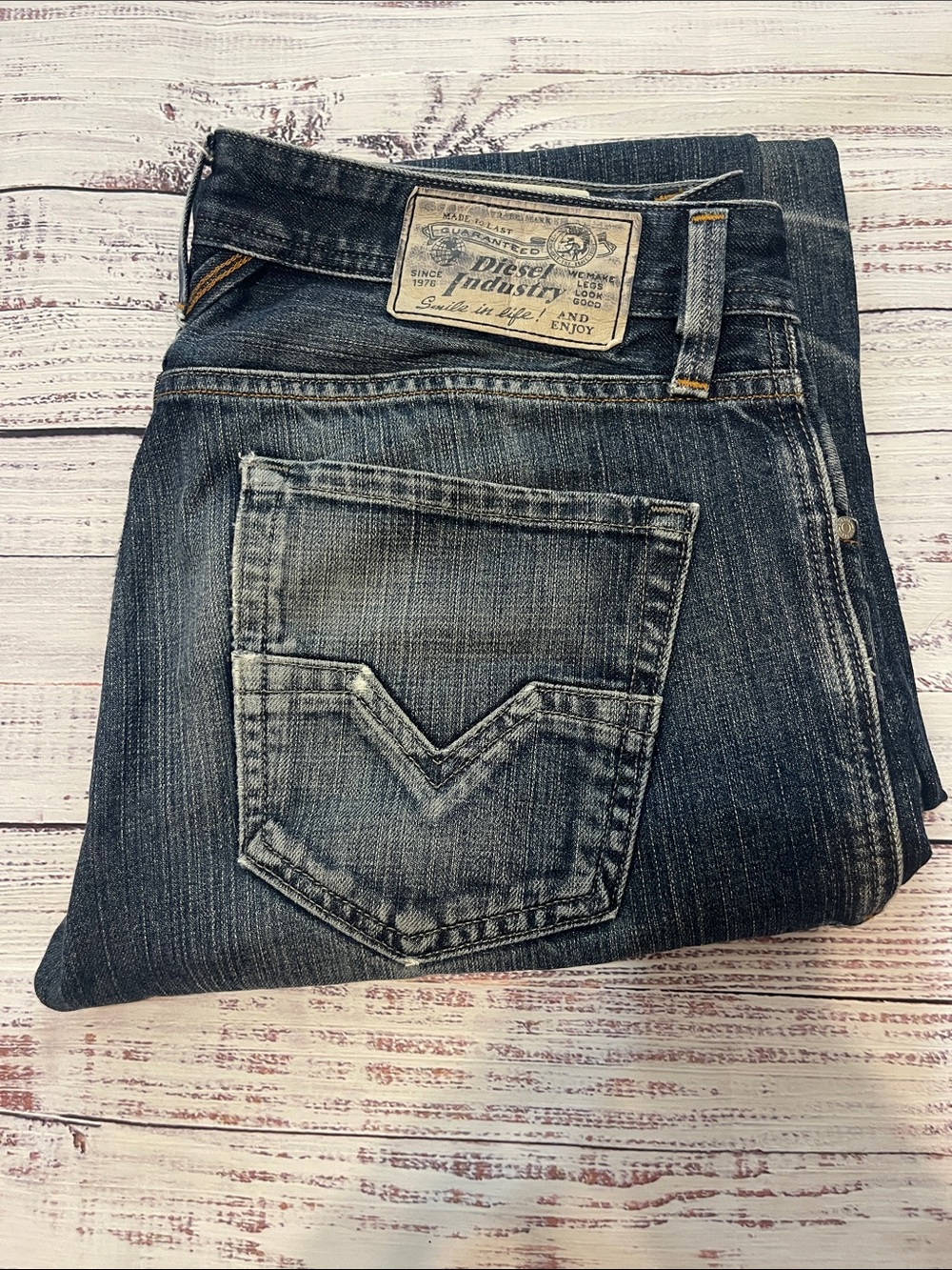 Diesel Larkee Regular Straight Men’s Washed Blue Slim Straight Jeans